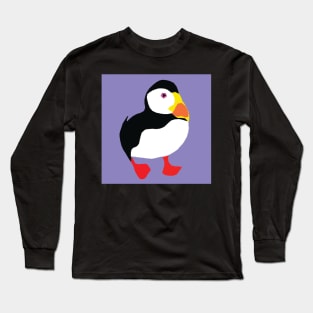 stylised puffins on lilac Long Sleeve T-Shirt